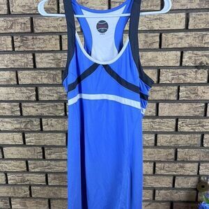 Adidas Clima 365 Running Tank Top Built In Sports Bra Blue Logo Women’s M Sporty